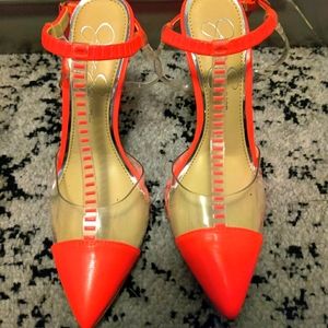 Jessica Simpson pink tstrap heels never worn